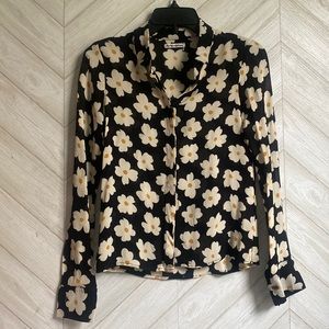 Reformation floral button up blouse XS